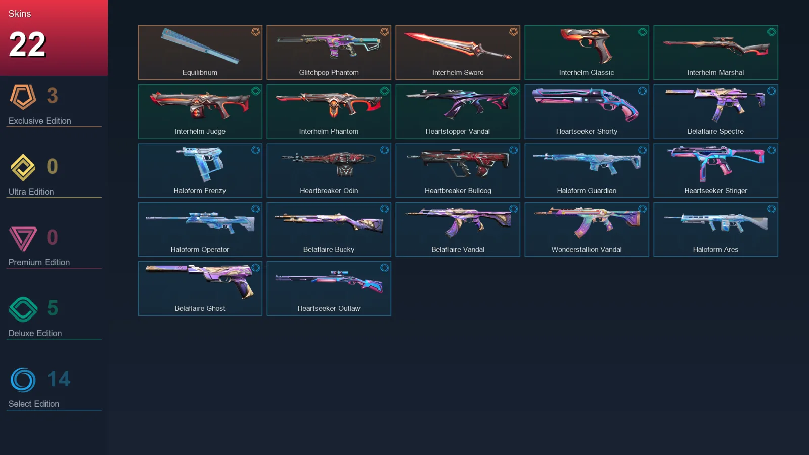 LA | Lv34 | Unranked | 22 Skin | 11 Agent | 16 Buddy