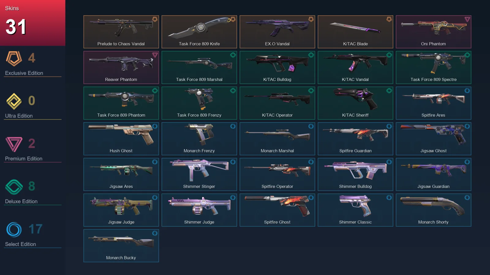 EU | Lv85 | Unranked | 31 Skin | 27 Agent | 51 Buddy — Valorant account