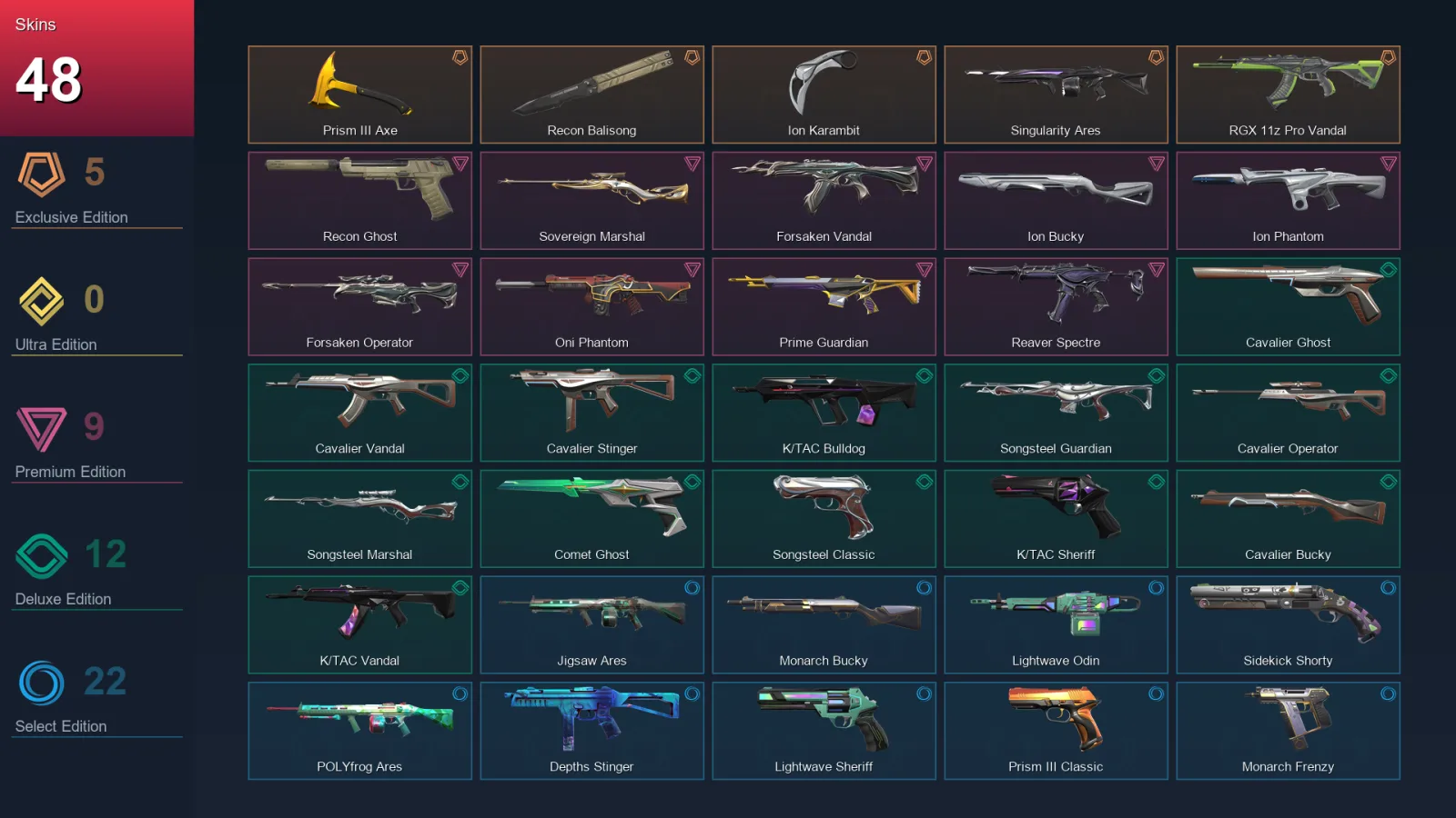 EU | Lv114 | Unranked | 48 Skin | 24 Agent | 67 Buddy — Valorant account