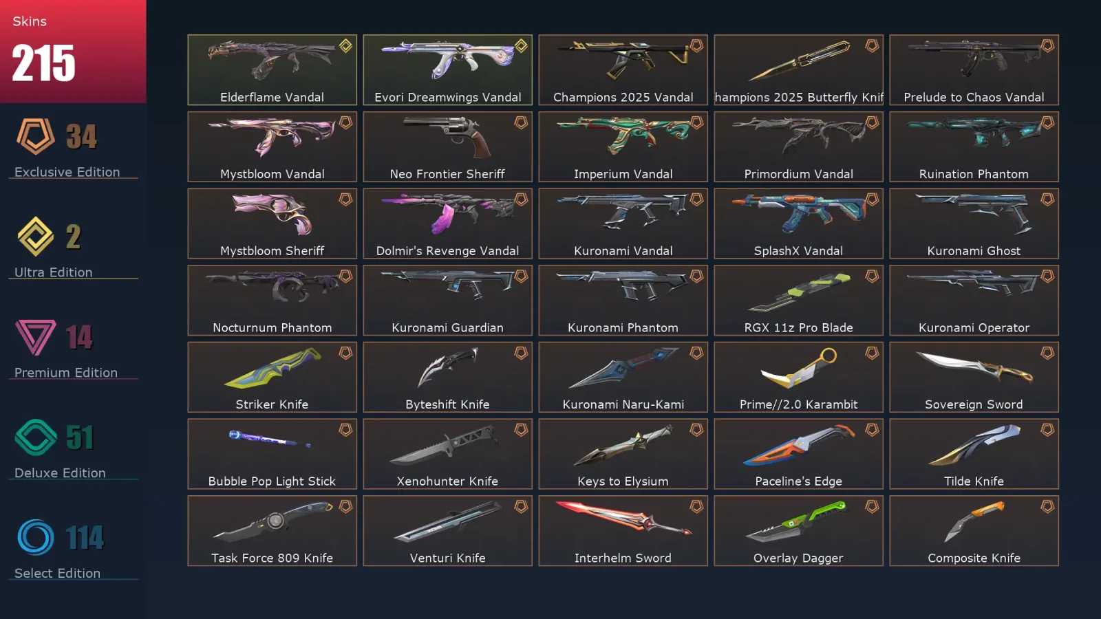 [Valorant] | EU | Level 500 | Ascendant 1 | 29 Agents | 215 Skins
