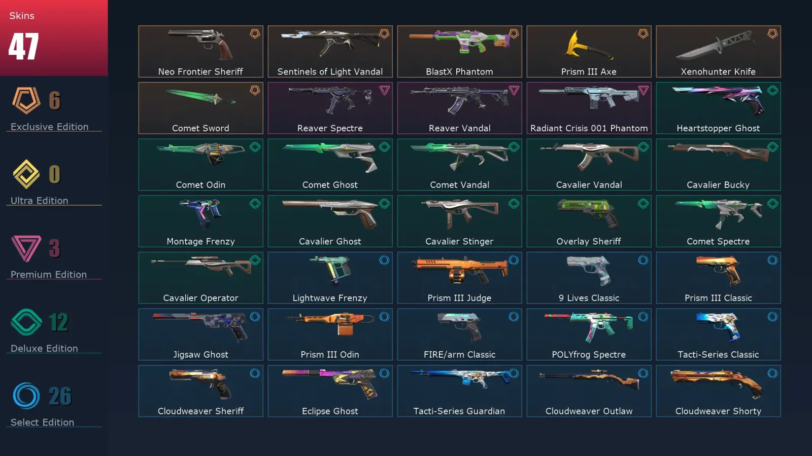 [Valorant] | EU | Level 280 | 29 Agents | 47 Skins — Valorant account