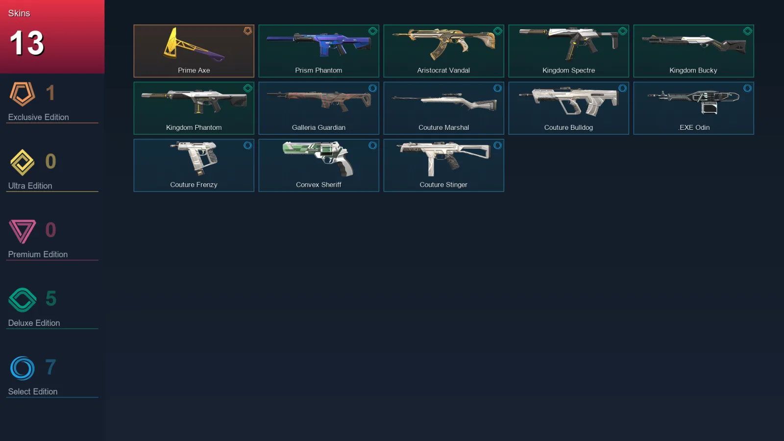 EU | Lv1 | Unranked | 13 Skin | 9 Agent | 13 Buddy — Valorant account