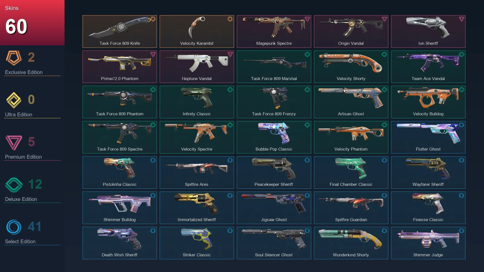AP | Lv322 | Unranked | 60 Skin | 28 Agent | 125 Buddy