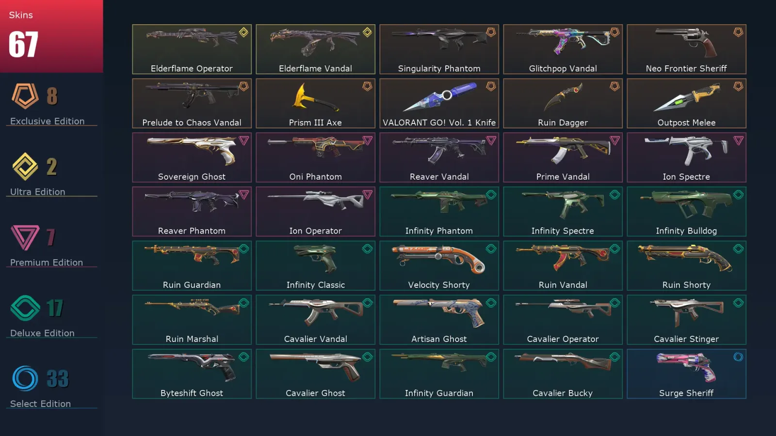 [Valorant] | EU | Level 237 | 27 Agents | 67 Skins — Valorant account