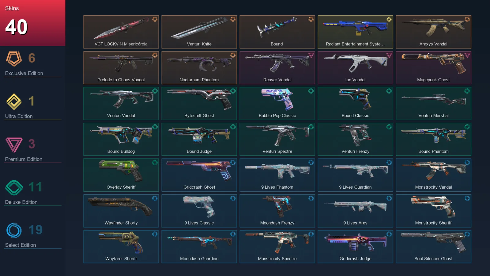 EU | Lv146 | Unranked | 40 Skin | 28 Agent | 85 Buddy — Magepunk Ghost