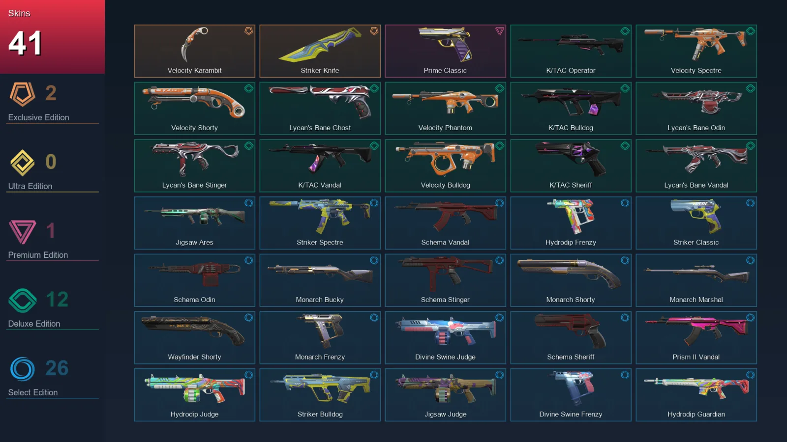 AP | Lv64 | Unranked | 41 Skin | 18 Agent | 44 Buddy