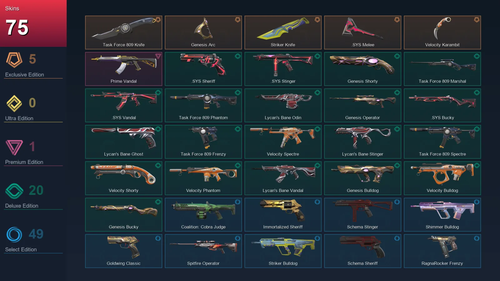 LA | Lv157 | Unranked | 75 Skin | 29 Agent | 97 Buddy