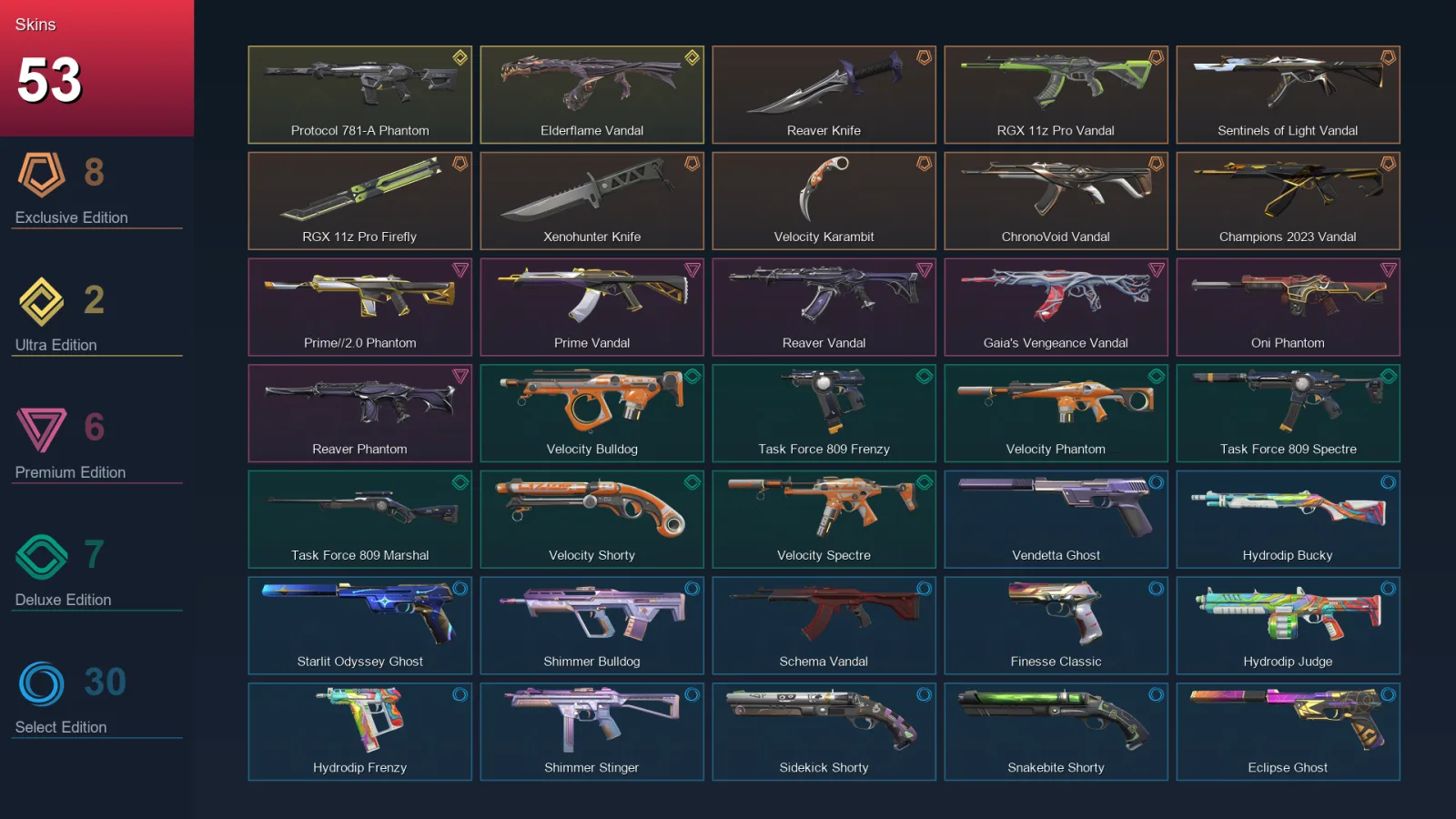 LA | Lv238 | Unranked | 53 Skin | 28 Agent | 111 Buddy