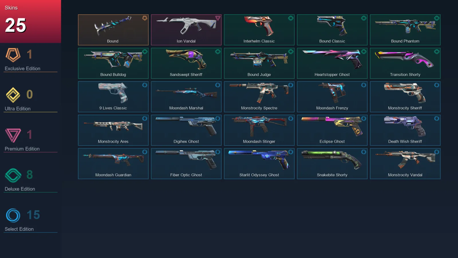 AP | Lv224 | Unranked | 25 Skin | 29 Agent | 91 Buddy