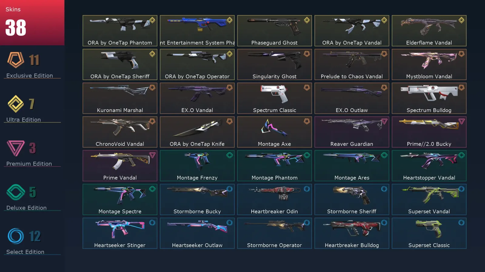 [Valorant] | EU | Level 40 | 13 Agents | 38 Skins — Valorant account