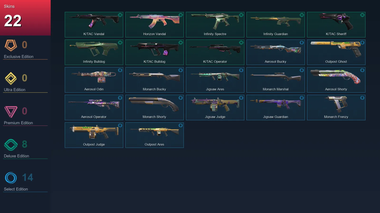 EU | Lv41 | Unranked | 22 Skin | 17 Agent | 27 Buddy — Valorant account