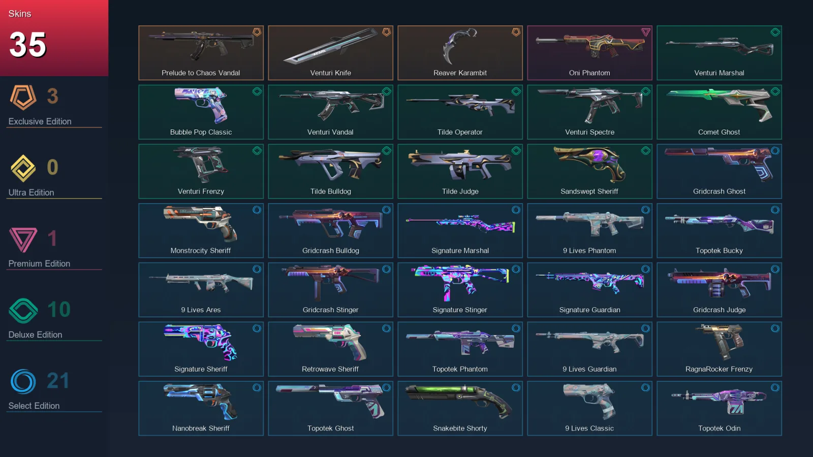 AP | Lv187 | Unranked | 35 Skin | 28 Agent | 83 Buddy — Valorant account