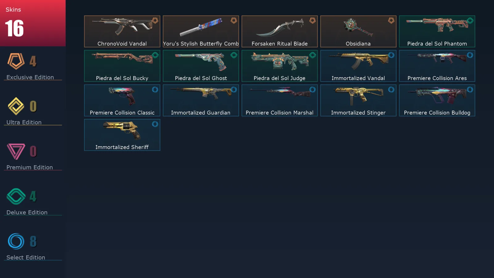 [Valorant] | EU | Level 32 | 12 Agents | 16 Skins