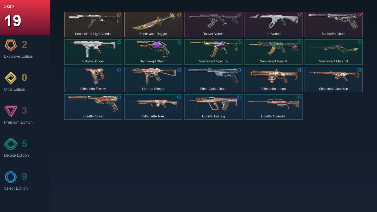 EU | Lv90 | Unranked | 19 Skin | 19 Agent | 25 Buddy