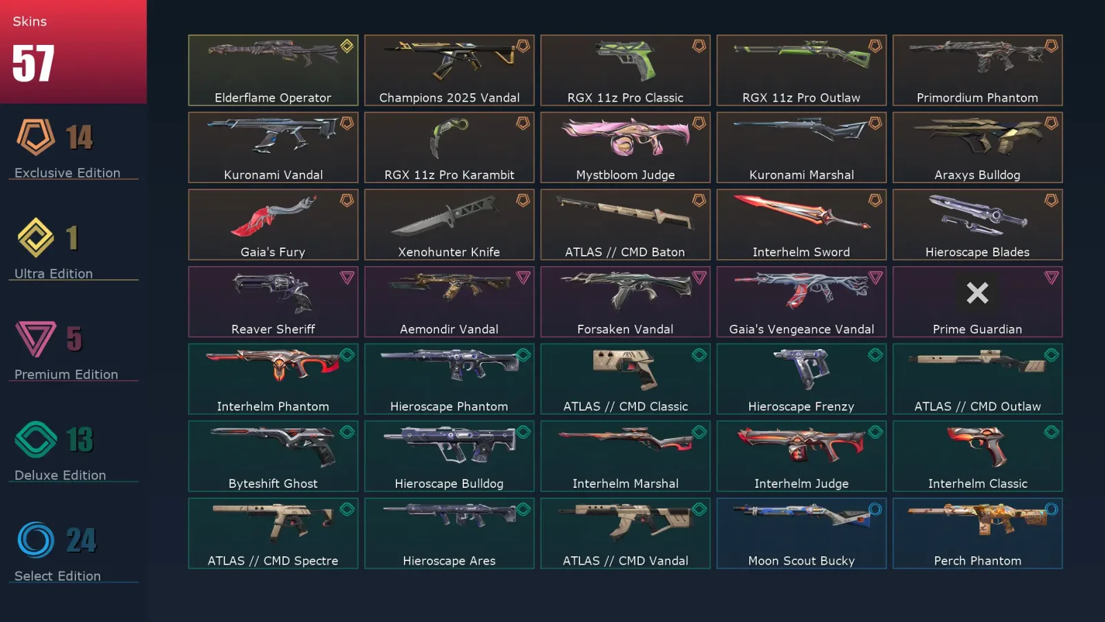 [Valorant] | EU | Level 129 | 27 Agents | 57 Skins — Valorant account