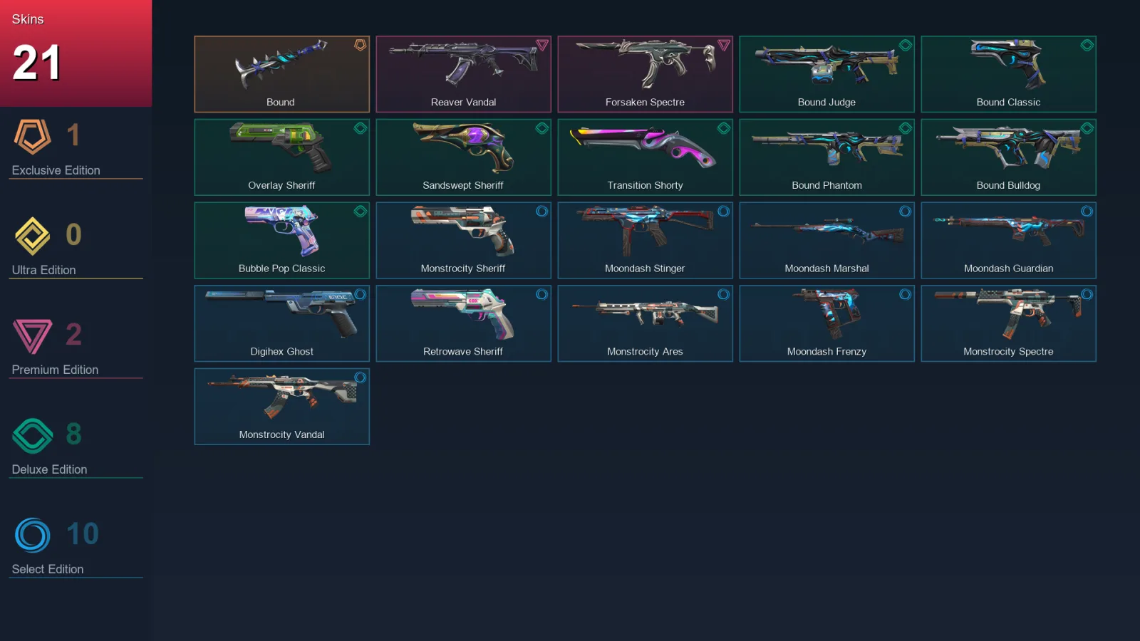 AP | Lv148 | Unranked | 21 Skin | 28 Agent | 58 Buddy