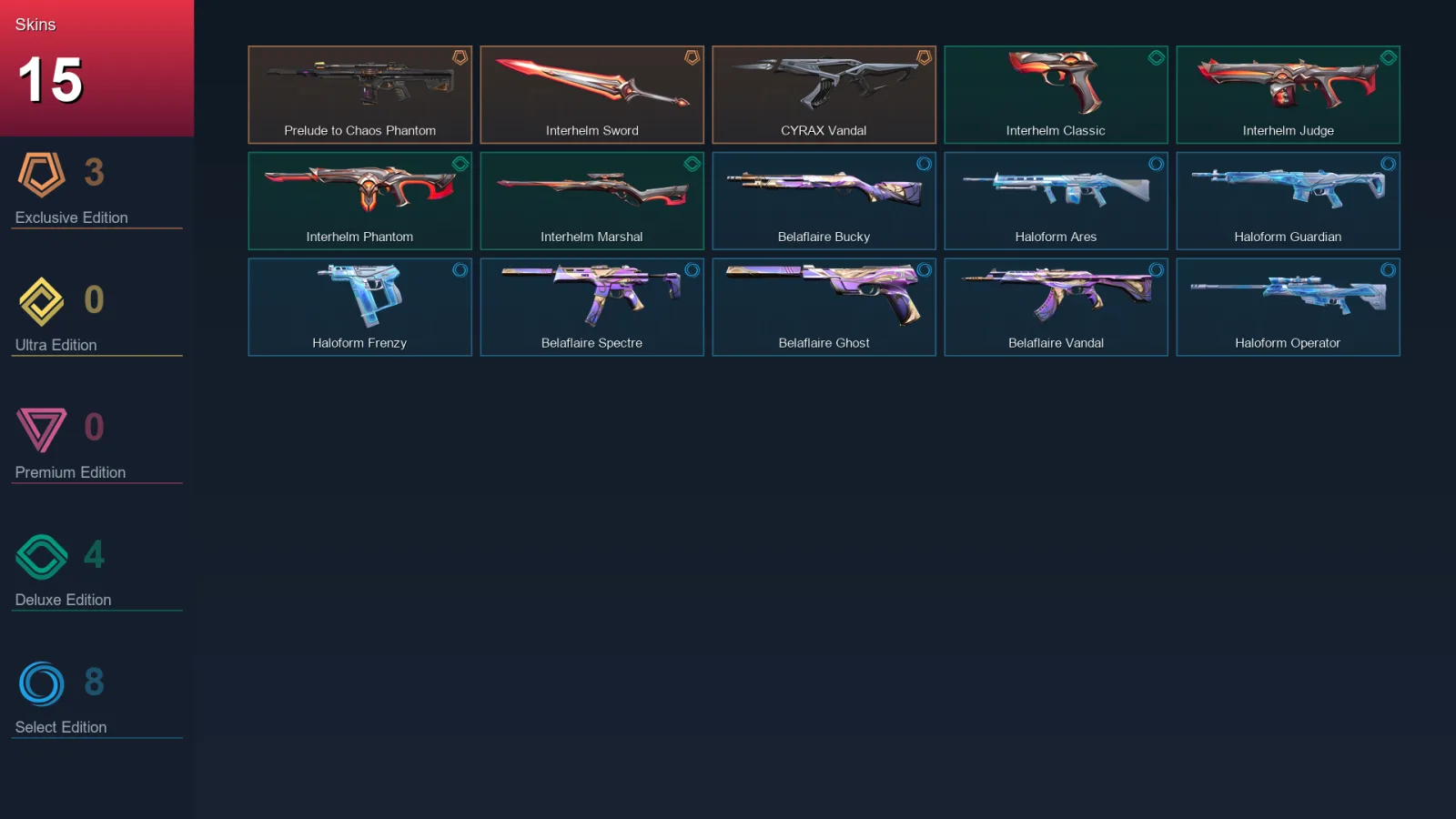 AP | Lv34 | Unranked | 15 Skin | 12 Agent | 14 Buddy