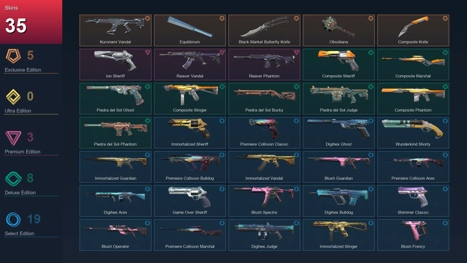 EU | Lv122 | Unranked | 35 Skin | 27 Agent | 62 Buddy — Valorant account