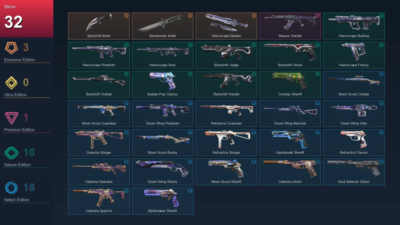 NA | Lv128 | Unranked | 32 Skin | 15 Agent | 54 Buddy — Valorant account