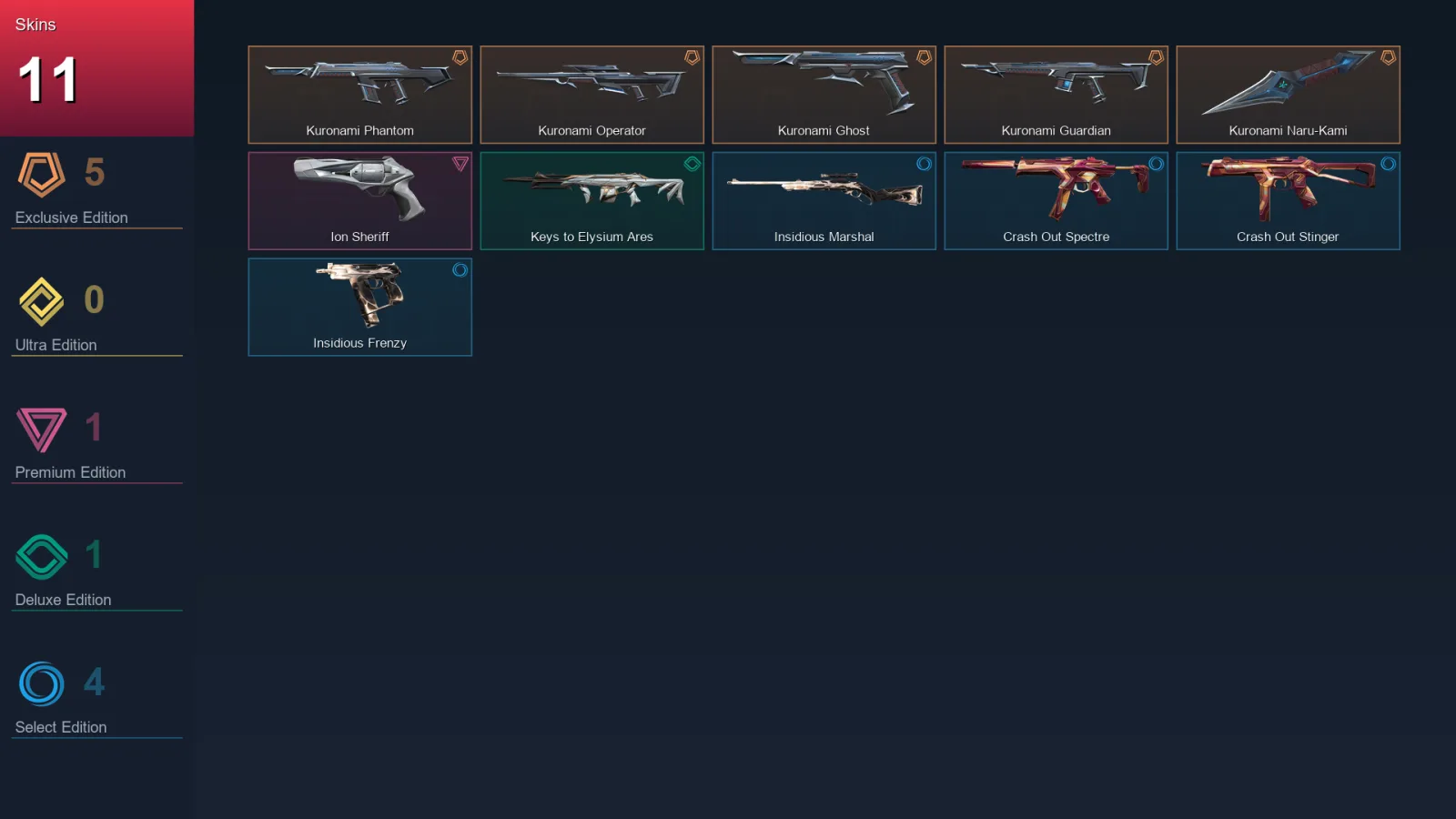 EU | Kuronami Phantom | Kuronami Operator | Kuronami Ghost | Kuronami Guardian | 11 Skin | 9 Agent | 6 Buddy | Lv19