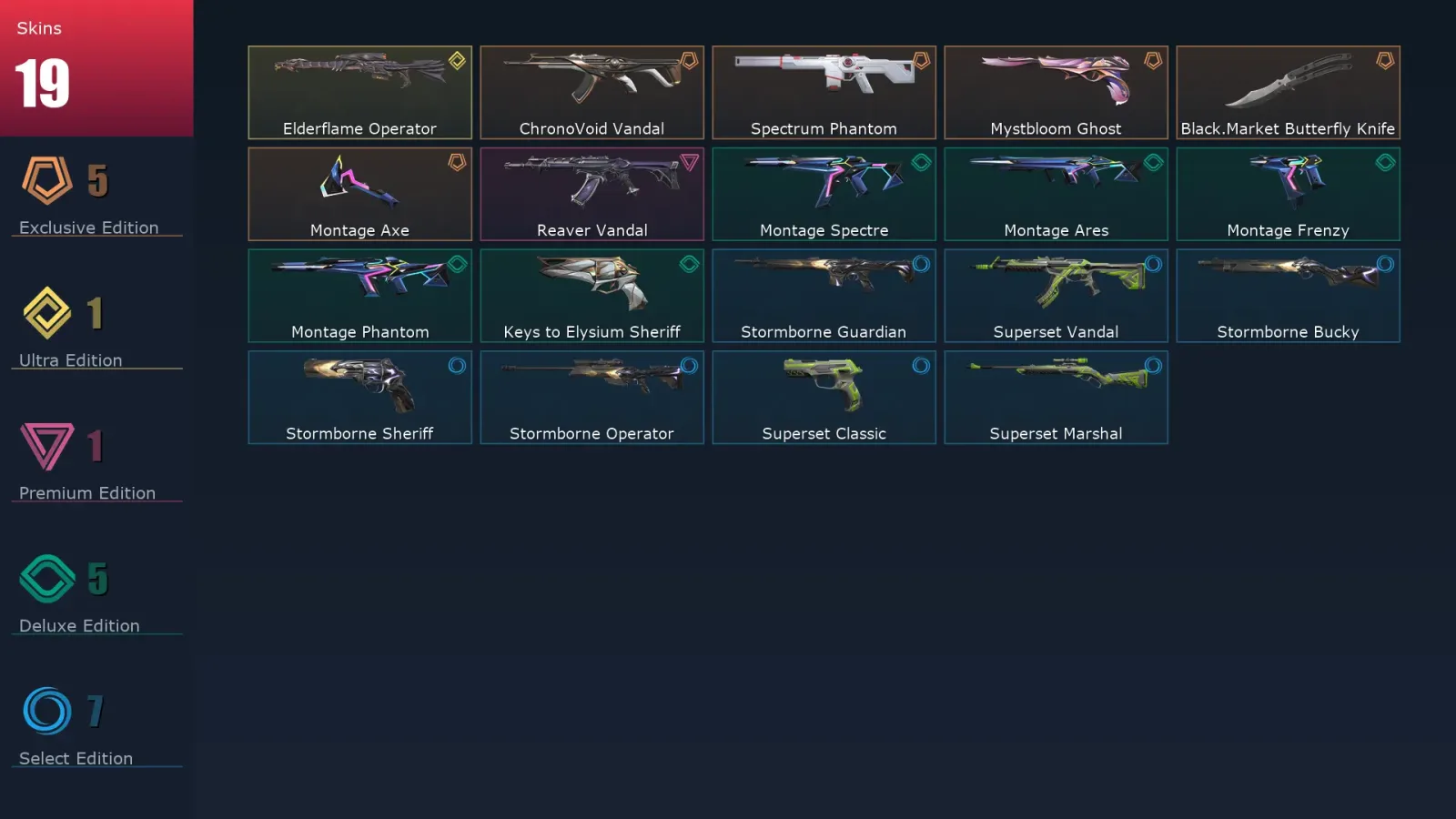 [Valorant] | EU | Level 57 | Platinum 2 | 16 Agents | 19 Skins — Valorant account