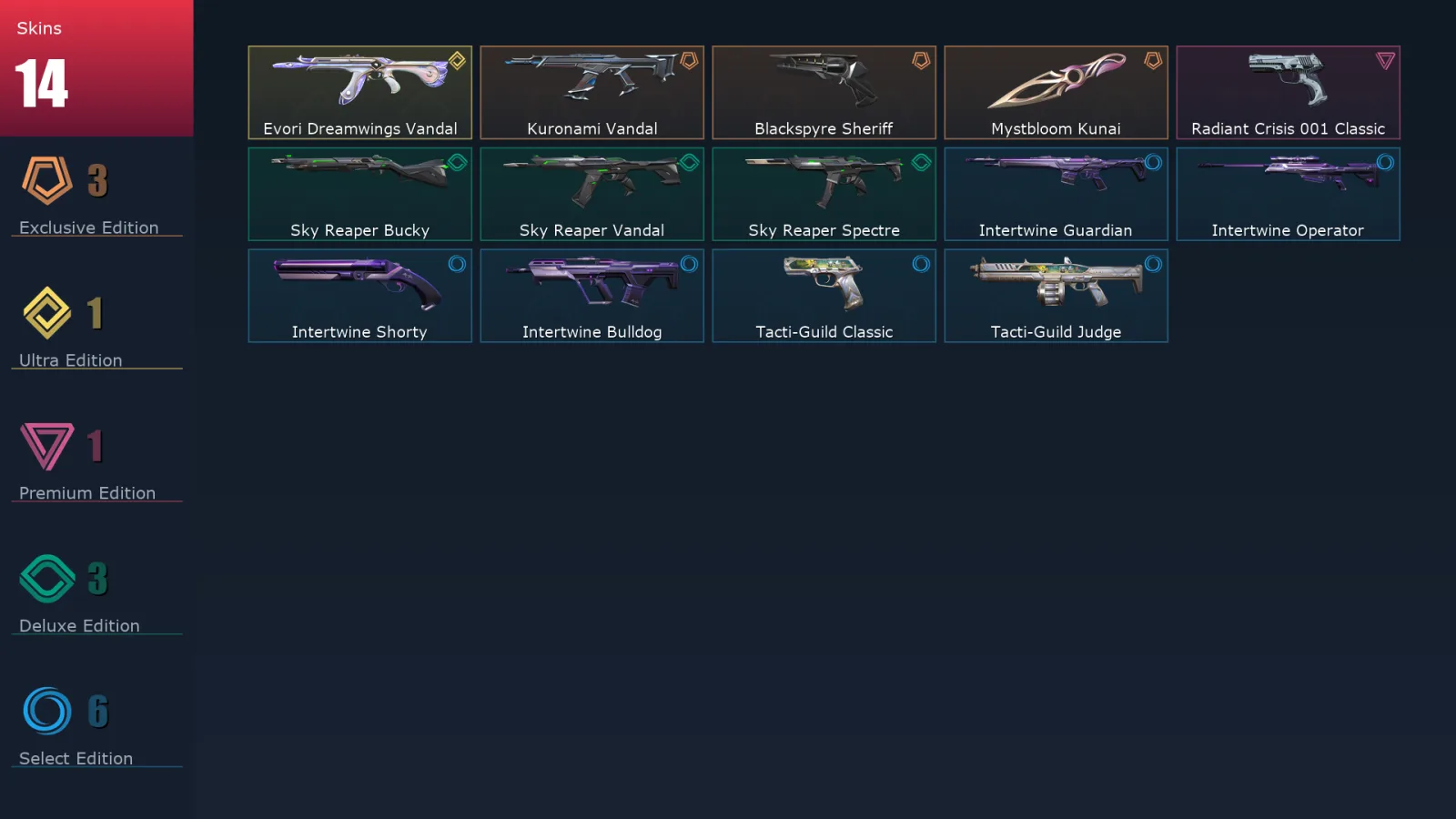 [Valorant] | EU | Level 23 | Gold 1 | 8 Agents | 14 Skins — Valorant account
