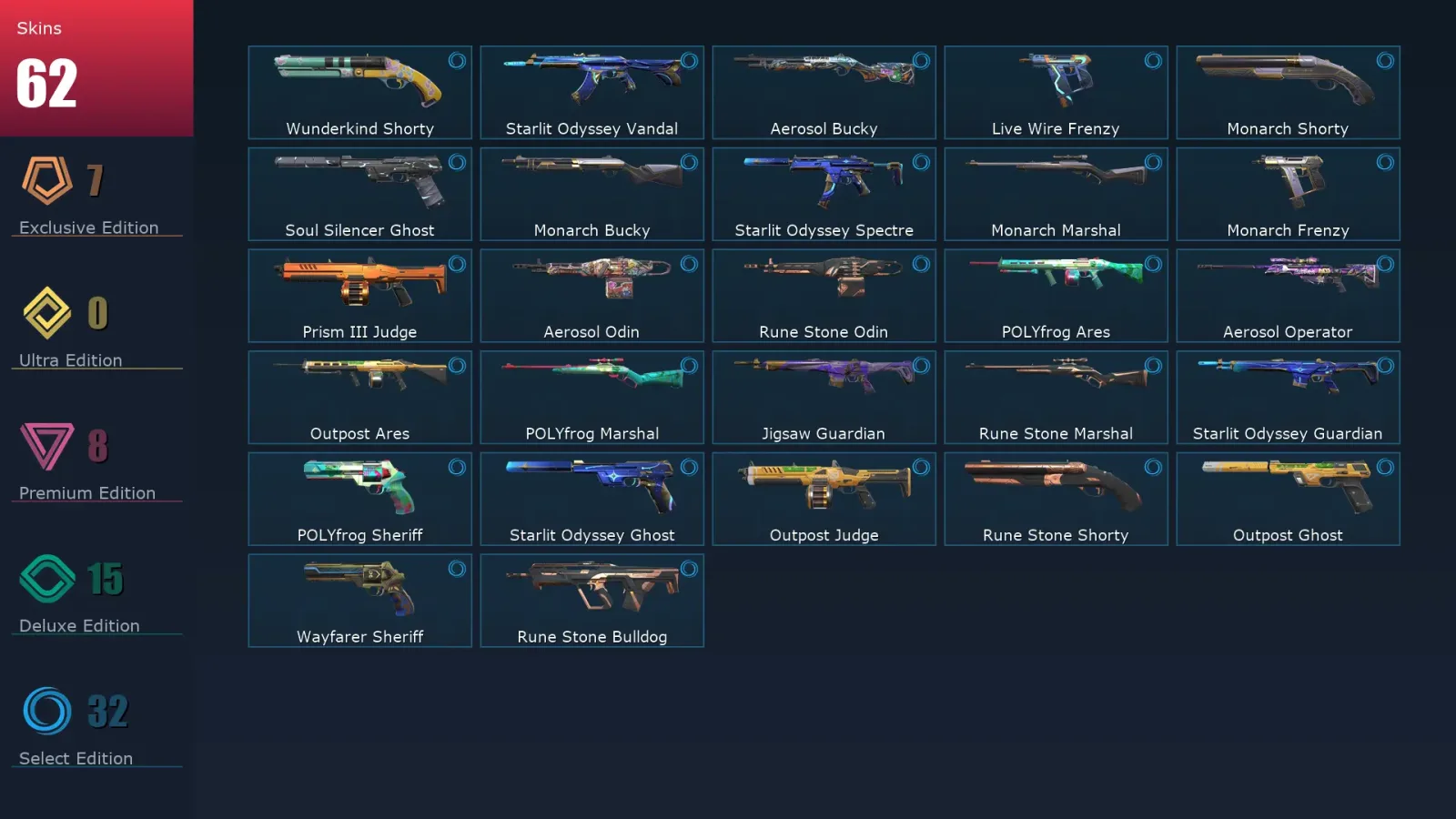 [Valorant] | EU | Level 149 | 23 Agents | 62 Skins