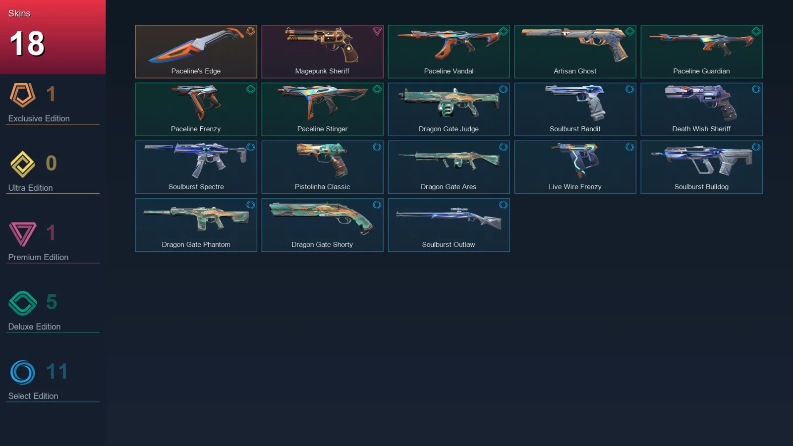 AP | Lv79 | Unranked | 18 Skin | 15 Agent | 39 Buddy