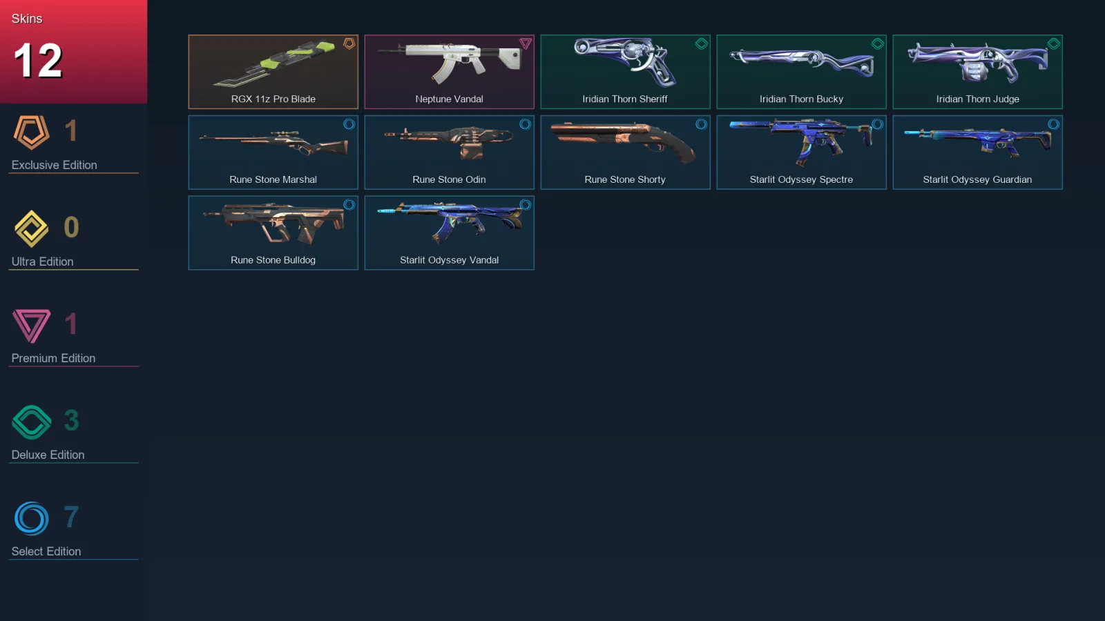 NA | Lv26 | Unranked | 12 Skin | 10 Agent | 10 Buddy