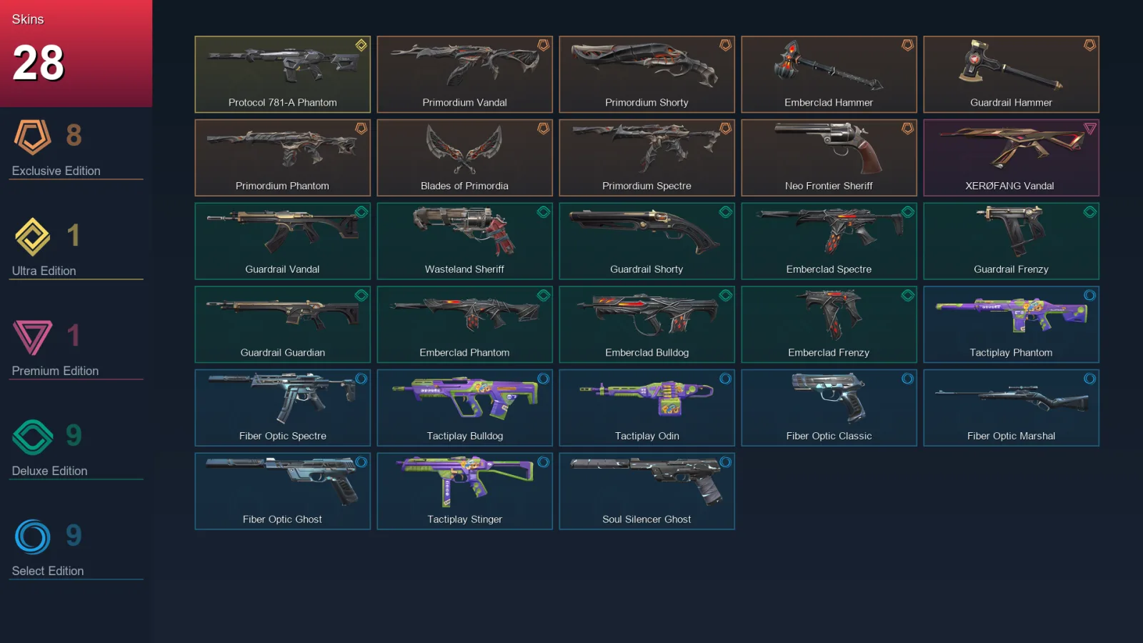 EU | Lv63 | Unranked | 28 Skin | 17 Agent | 30 Buddy