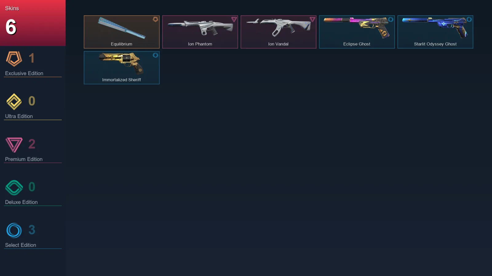AP | Lv130 | Unranked | 6 Skin | 29 Agent | 65 Buddy