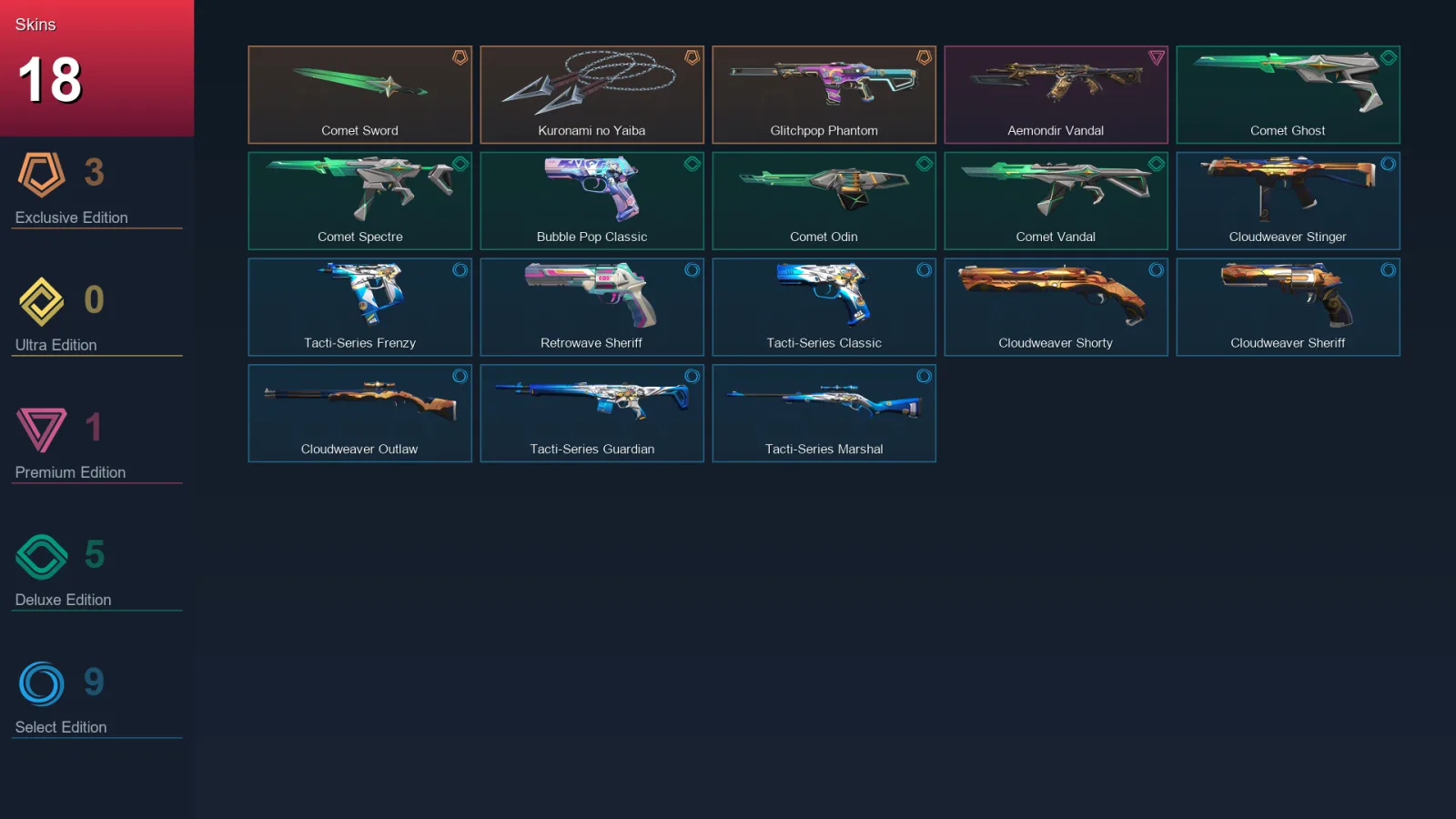 AP | Lv128 | Unranked | 18 Skin | 29 Agent | 48 Buddy