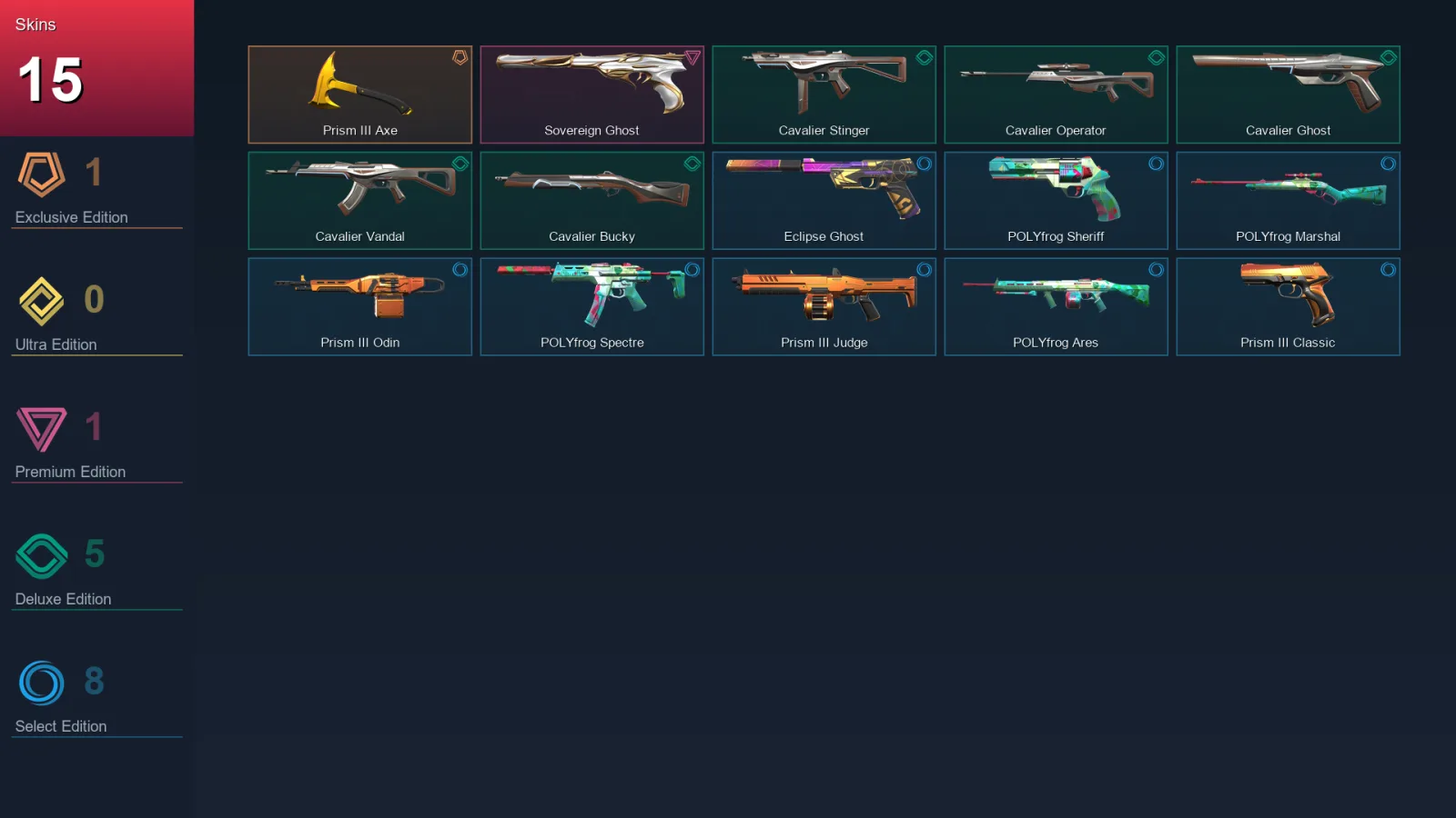 EU | Lv59 | Unranked | 15 Skin | 20 Agent | 30 Buddy