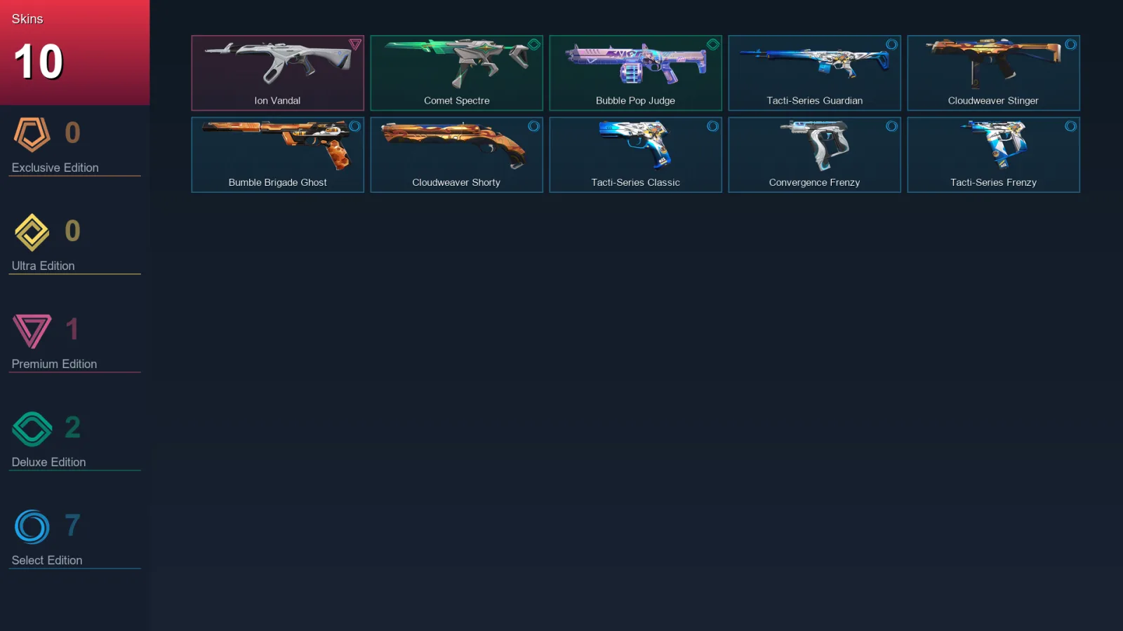 NA | Lv25 | Unranked | 10 Skin | 9 Agent | 11 Buddy