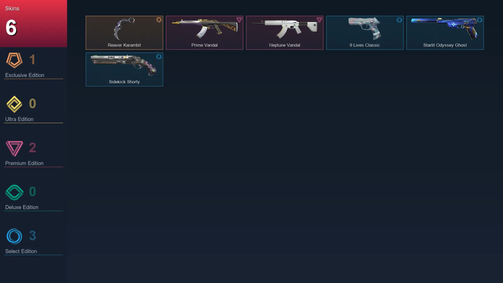 AP | Lv108 | Unranked | 6 Skin | 23 Agent | 45 Buddy — Prime Vandal