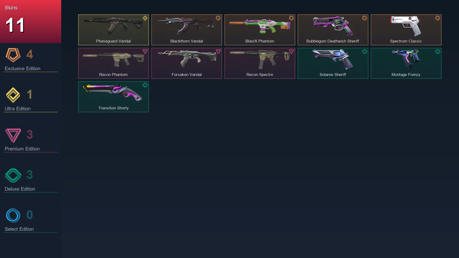 AP | Lv123 | Unranked | 11 Skin | 29 Agent | 61 Buddy
