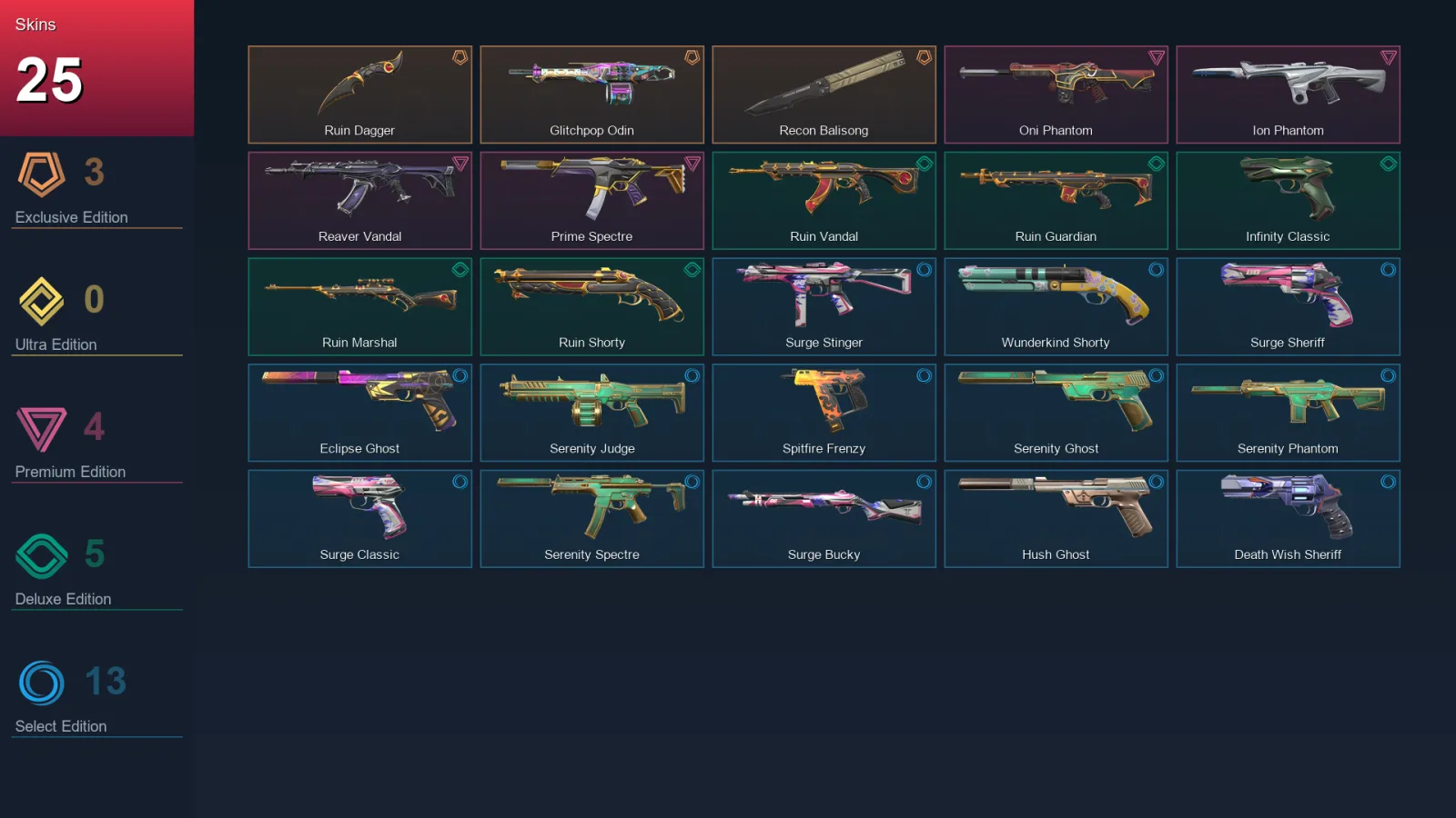 AP | Lv113 | Unranked | 25 Skin | 23 Agent | 60 Buddy — Valorant account