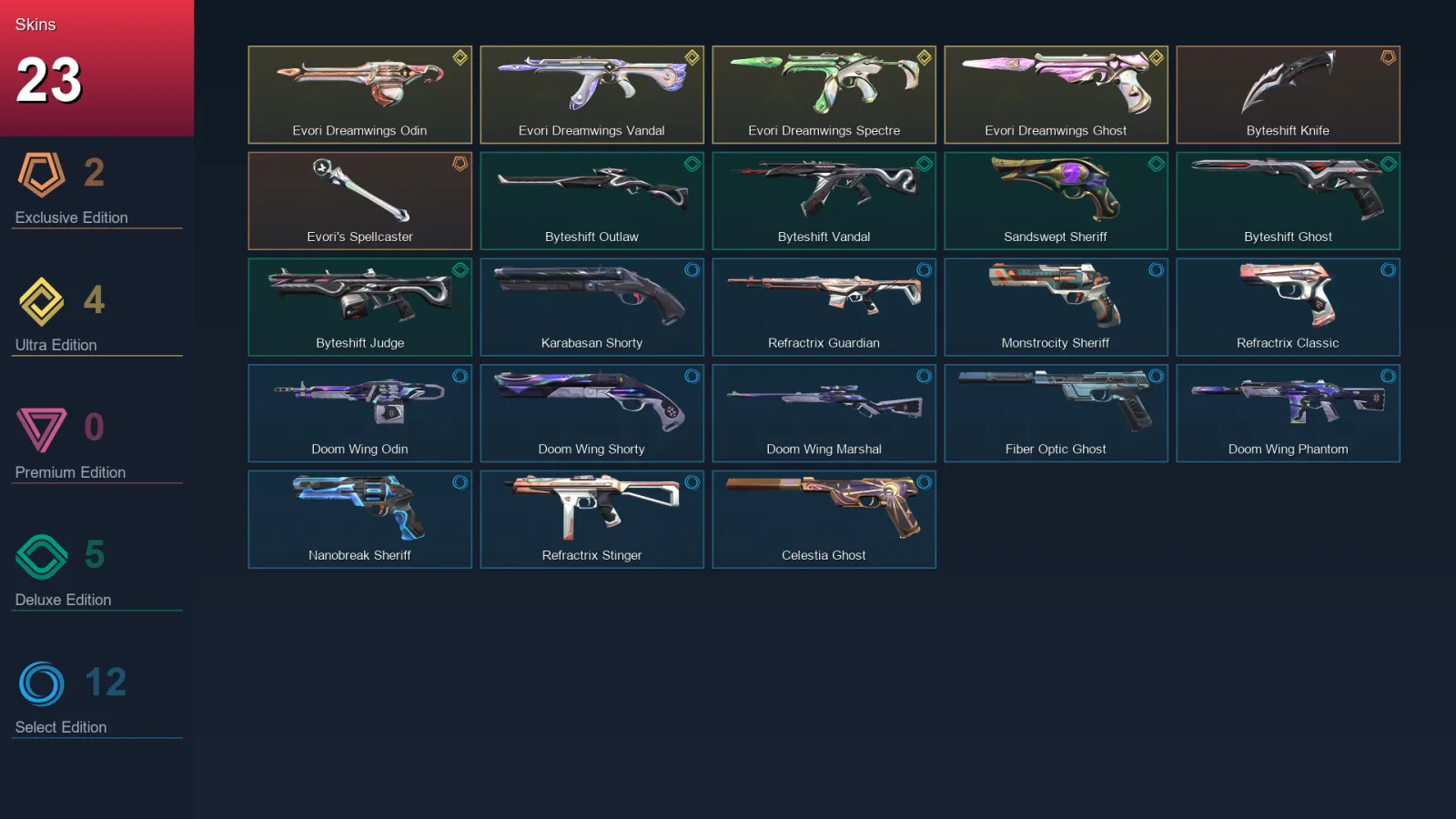 AP | Lv215 | Unranked | 23 Skin | 27 Agent | 82 Buddy