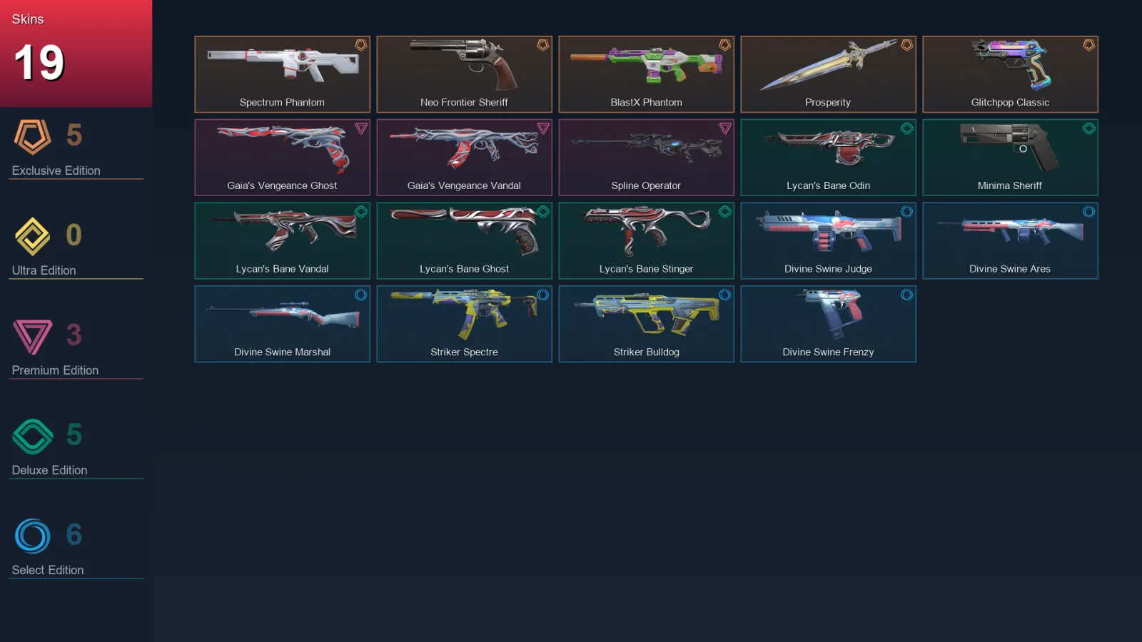 AP | Lv68 | Unranked | 19 Skin | 24 Agent | 32 Buddy