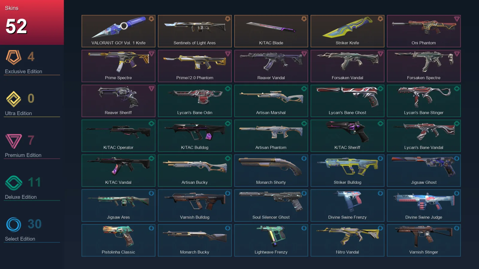 AP | Lv140 | Unranked | 52 Skin | 25 Agent | 69 Buddy
