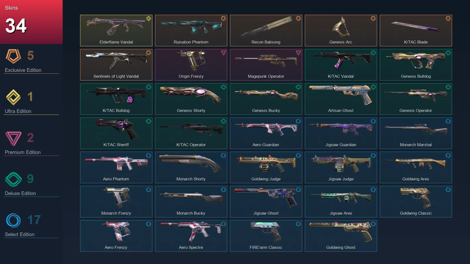 AP | Lv95 | Unranked | 34 Skin | 19 Agent | 41 Buddy — Valorant account