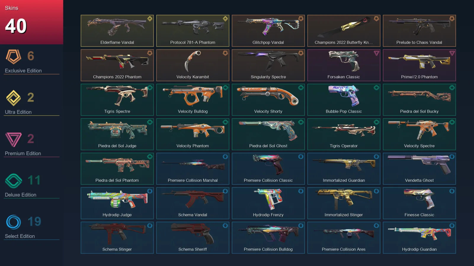 AP | Lv113 | Unranked | 40 Skin | 23 Agent | 57 Buddy