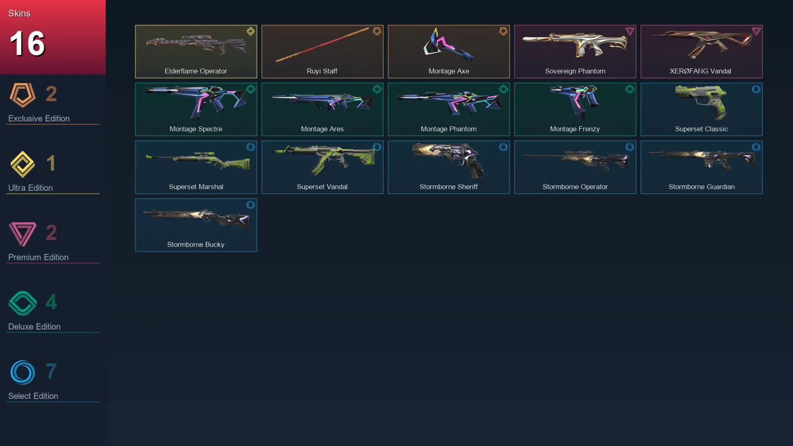 AP | Lv27 | Unranked | 16 Skin | 9 Agent | 12 Buddy
