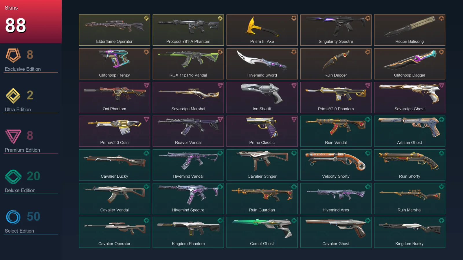 LA | Lv287 | Unranked | 88 Skin | 26 Agent | 129 Buddy