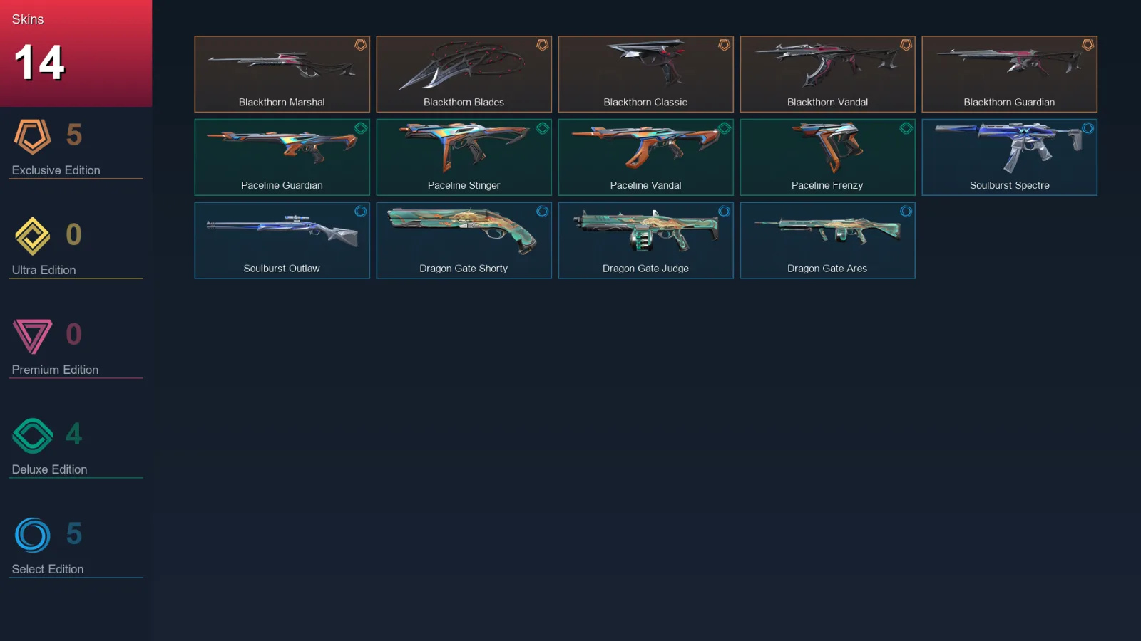 EU | Lv17 | Unranked | 14 Skin | 10 Agent | 10 Buddy