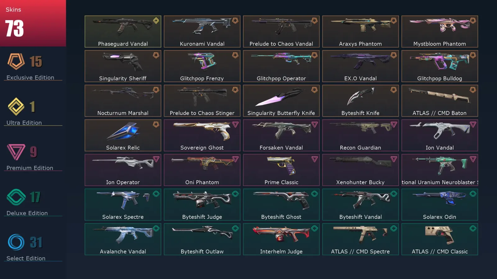[Valorant] | EU | Level 85 | 28 Agents | 73 Skins — Valorant account