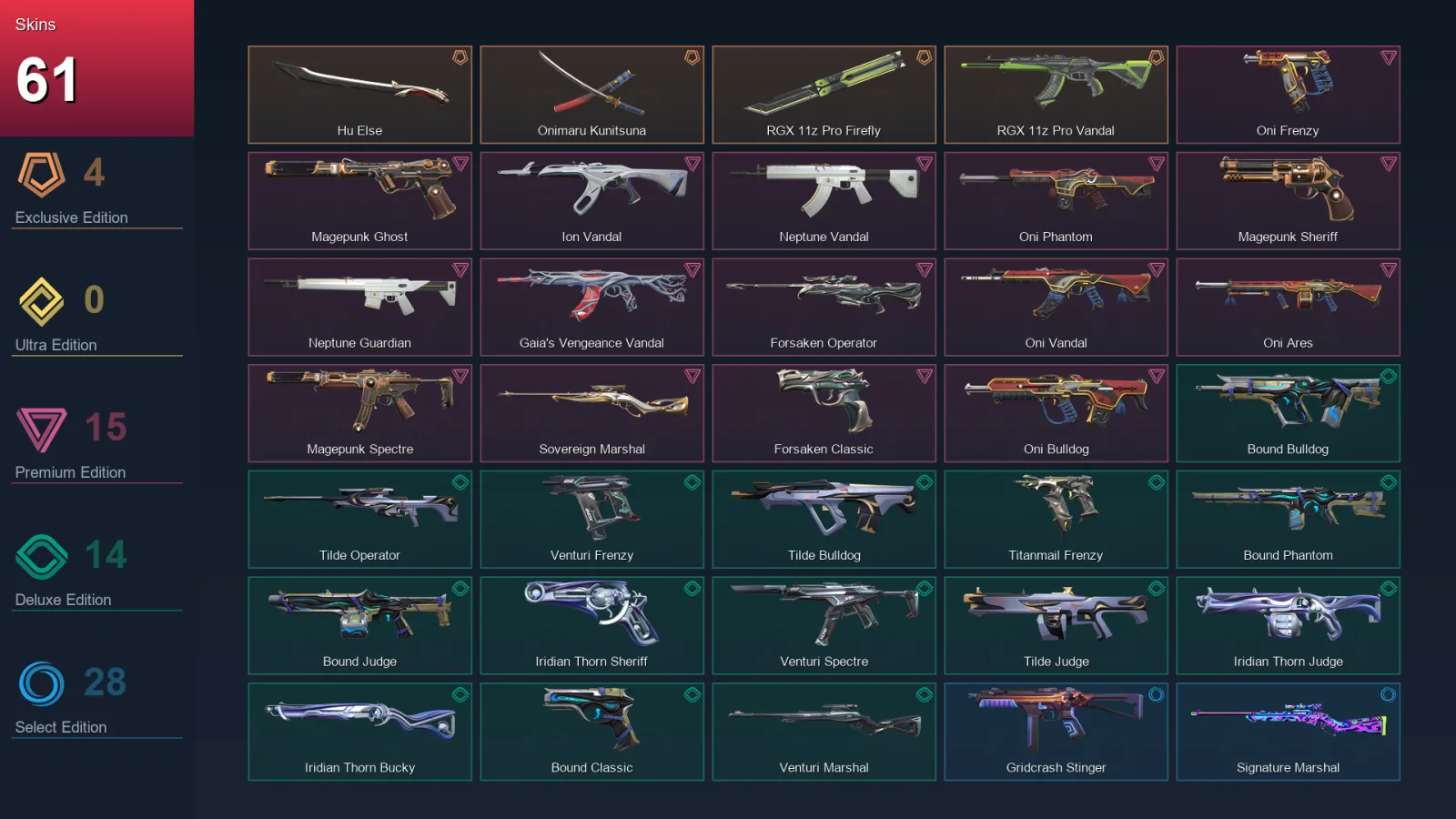 AP | Lv89 | Unranked | 61 Skin | 24 Agent | 62 Buddy