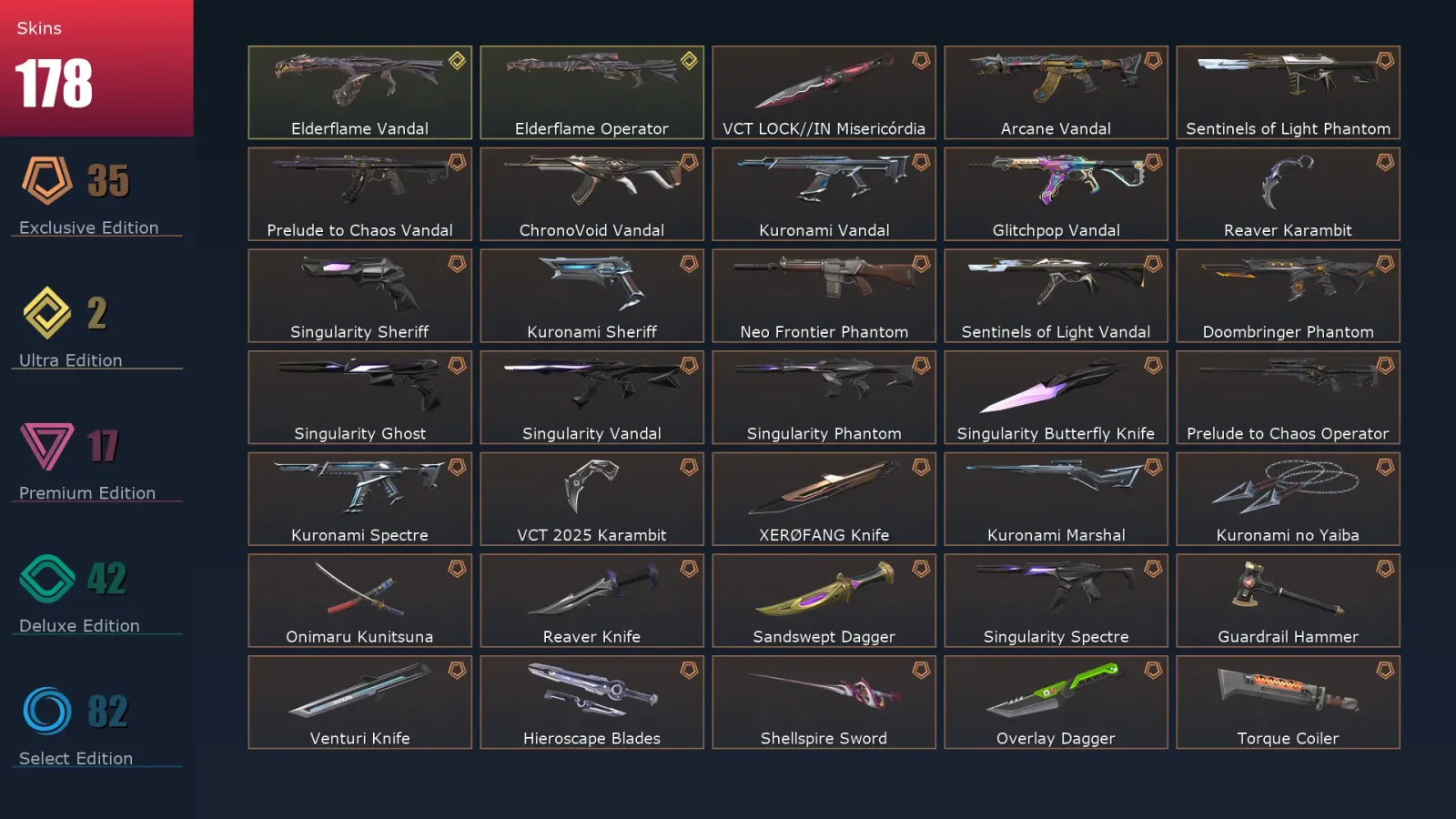 [Valorant] | EU | Level 260 | 27 Agents | 178 Skins — Valorant account
