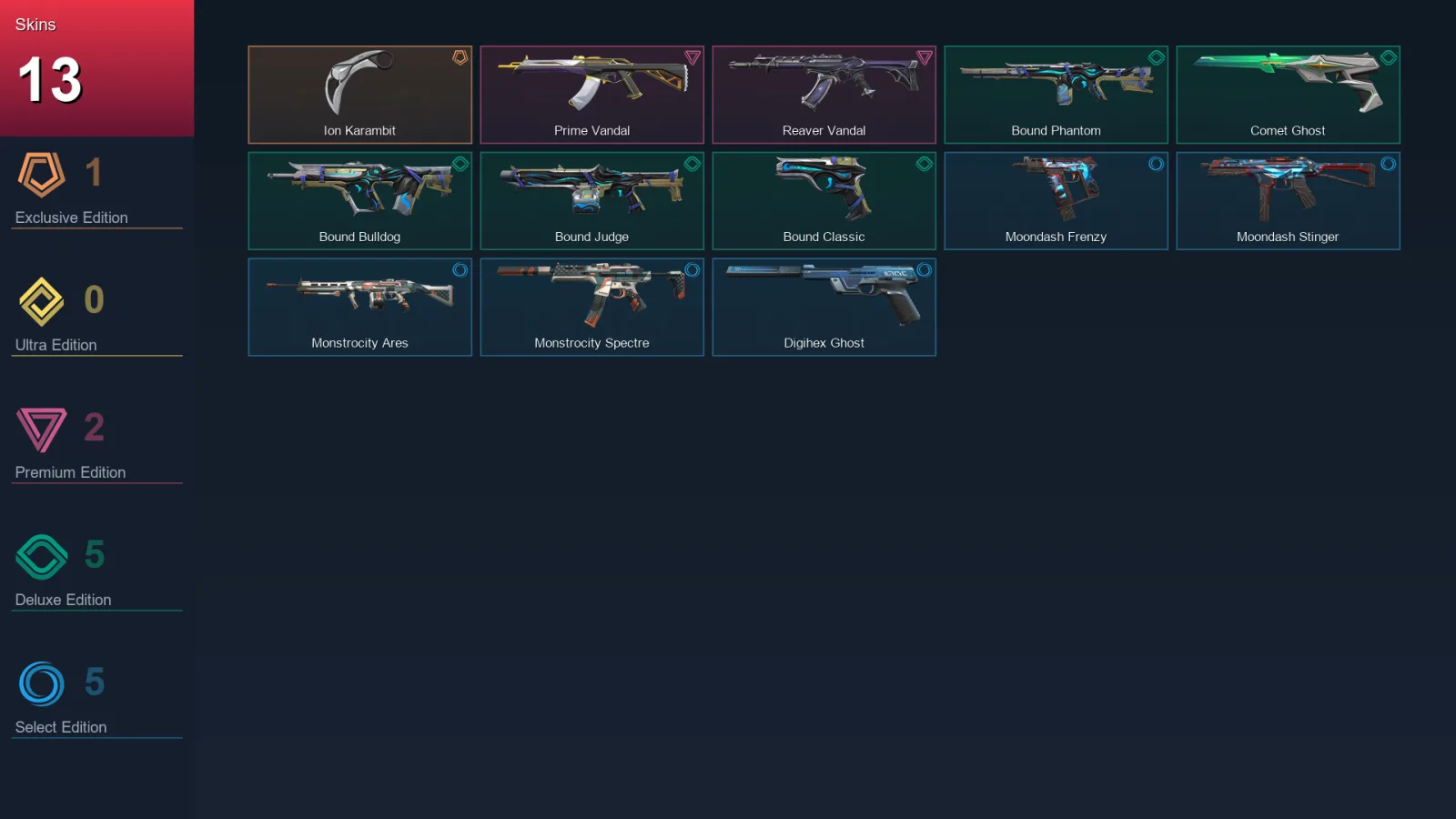 EU | Lv96 | Unranked | 13 Skin | 29 Agent | 42 Buddy