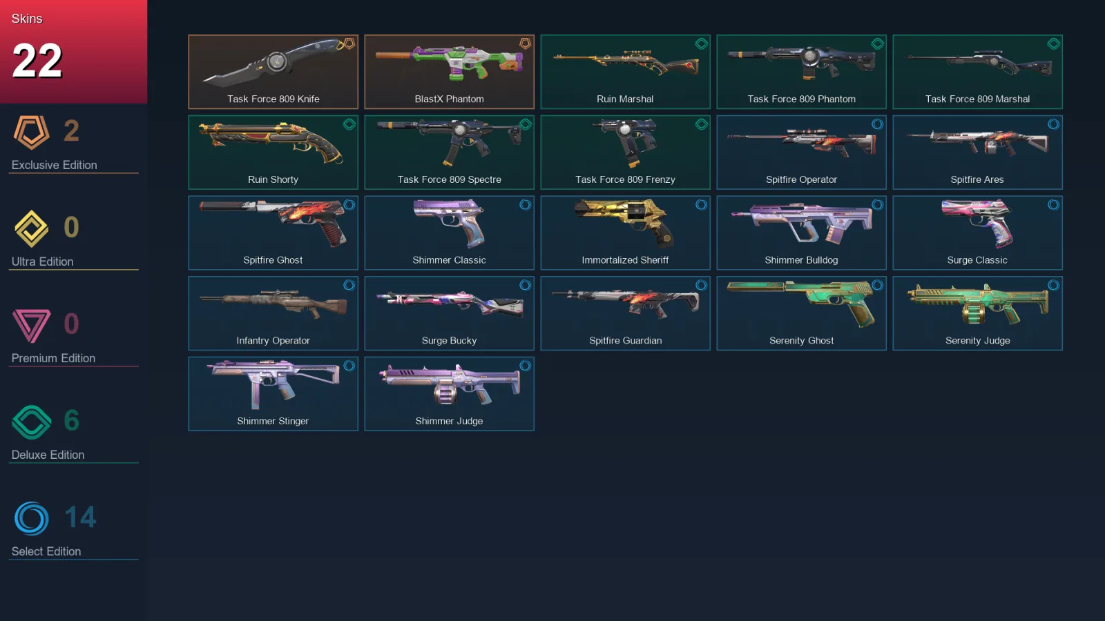 BR | Lv59 | Unranked | 22 Skin | 19 Agent | 34 Buddy